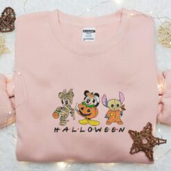 Mickey Minnie And Stitch Halloween Embroidered Shirt Best Gifts for Family