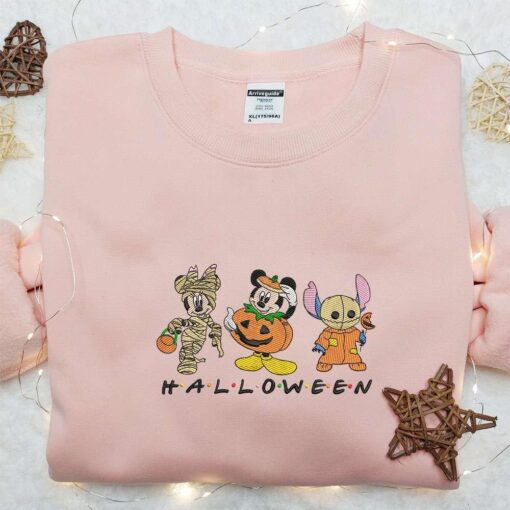 Mickey Minnie And Stitch Halloween Embroidered Shirt Best Gifts for Family