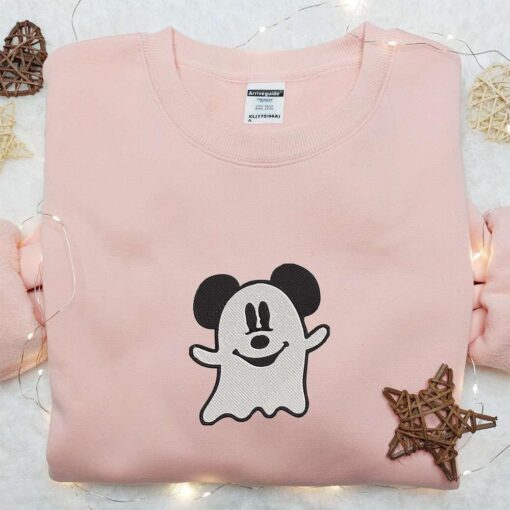 Mickey Mouse Ghost Embroidered T shirt Cute Disney Halloween Embroidered Shirt Best Halloween Gift Ideas