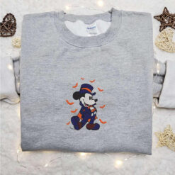 Mickey Mouse Halloween Retro Embroidered Hoodie Disney Halloween Embroidered T shirt Best Halloween Gift Ideas