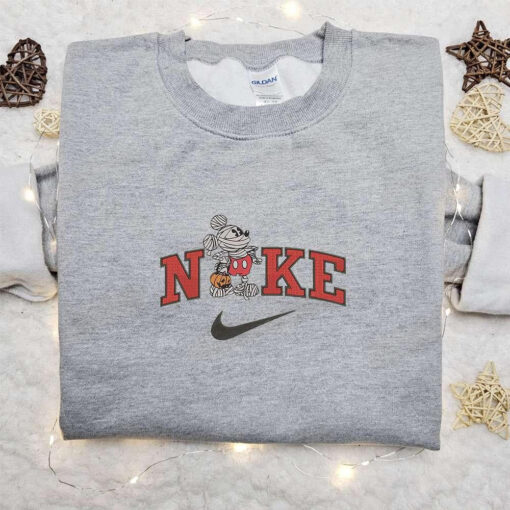 Mickey Mouse Mummy Halloween x Nike Embroidered Sweatshirt Halloween Embroidered Shirt Best Halloween Gift Ideas