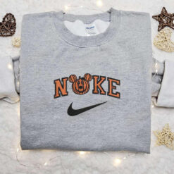 Mickey Mouse Pumpkin x Swoosh Cartoon Embroidered Sweatshirt Walt DIsney Characters Embroidered Shirt Best Halloween Gift Ideas for Family