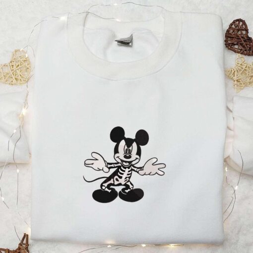 Mickey Mouse Skeleton Halloween Embroidered Shirt Disney Halloween Embroidered Shirt Best Halloween Gifts for Family