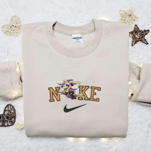 Mickey Mouse Witch Halloween x Nike Embroidered Sweatshirt Walt Disney Characters Embroidered Shirt Best Halloween Gift Ideas