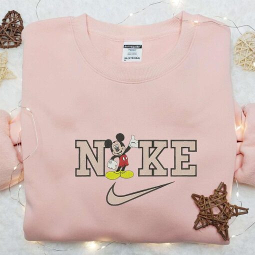 Mickey Mouse x Nike Cartoon Embroidered Sweatshirt Nike Inspired Embroidered Hoodie Best Birthday Gifts for Family