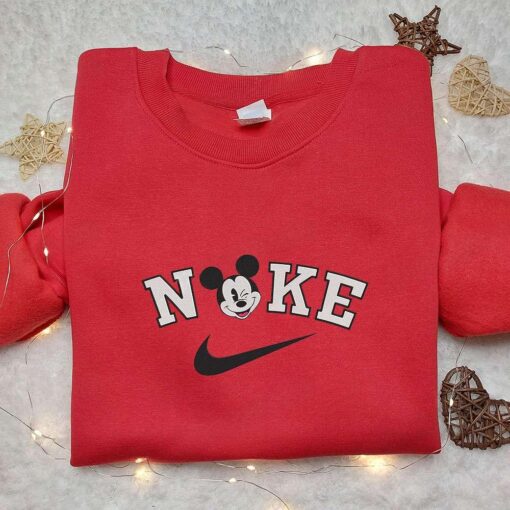 Mickey Mouse x Nike Embroidered Hoodie Mickey Mouse Disney Embroidered Shirt Nike Inspired Embroidered Shirt