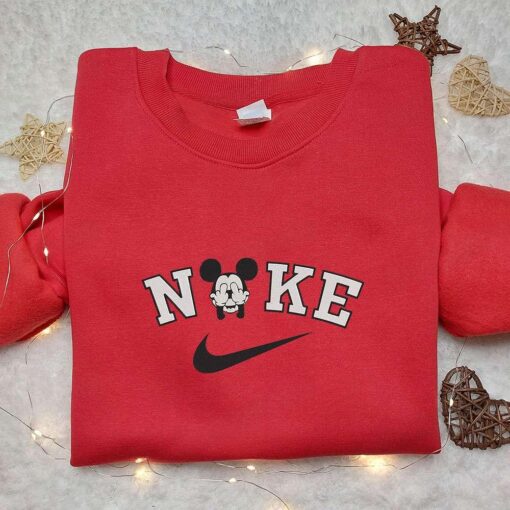 Mickey Mouse x Nike Embroidered Hoodie Mickey Mouse Disney Embroidered Shirt Nike Inspired Embroidered Shirt