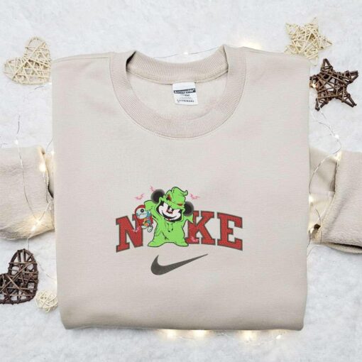 Mickey Oogie Boogie Halloween x Nike Embroidered Sweatshirt Horror Movie Halloween Embroidered Shirt Best Halloween Gift Ideas