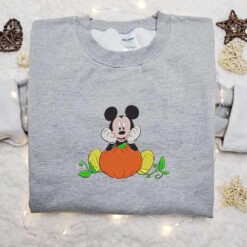 Mickey Pumpkin Embroidered Hoodie Disney Halloween Embroidered T shirt Best Halloween Gift Ideas