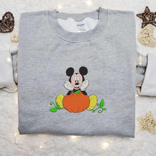 Mickey Pumpkin Embroidered Hoodie Disney Halloween Embroidered T shirt Best Halloween Gift Ideas