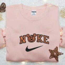 Mickey Pumpkin x Nike Embroidered Shirt Halloween Embroidered Hoodie Nike Inpsired Embroidered Sweatshirt