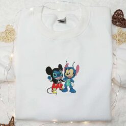 Mickey Stitch Changed Face Embroidered Shirt Disney Halloween Embroidered Shirt Best Halloween Gifts for Family