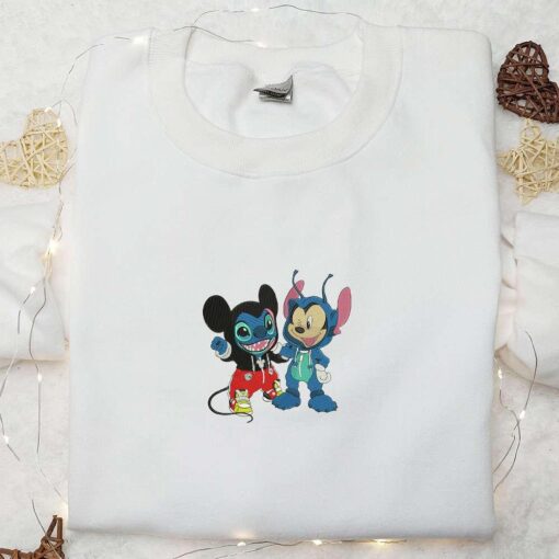 Mickey Stitch Changed Face Embroidered Shirt Disney Halloween Embroidered Shirt Best Halloween Gifts for Family