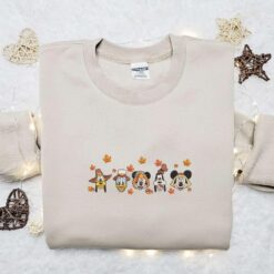 Mickey Team Autumn Fall Embroidered Shirt Best Gifts for Family