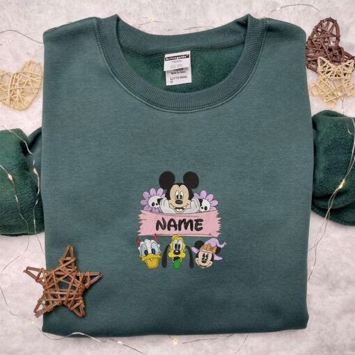 Mickey Team Halloween Custom Name Embroidered Shirt Best Gifts for Family