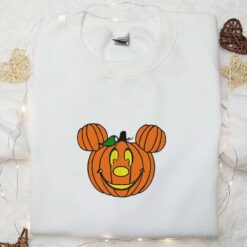 Mickey x Halloween Pumpkin Embroidered Shirt Disney Halloween Embroidered Shirt Best Halloween Gifts for Family