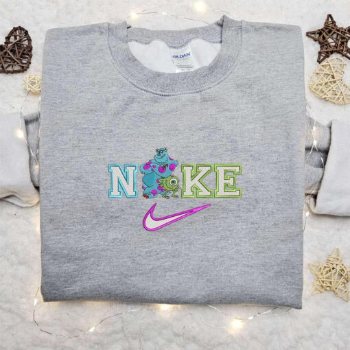 Mike and Sully x Nike Embroidered Sweatshirt Walt Disney Characters Embroidered Shirt Best Birthday Gift Ideas for Family