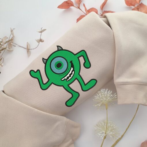 Mike Wazowski Embroidery, Disneyland Embroidered Sweatshirt, Movie Disney Inspired, Best Gifts Idea For Him Her