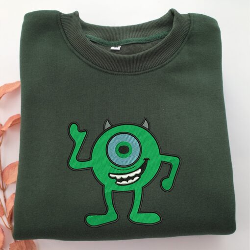 Mike Wazowski Embroidery, Disneyland Embroidered Sweatshirt, Movie Disney Inspired, Best Gifts Idea For Him Her - Image 3