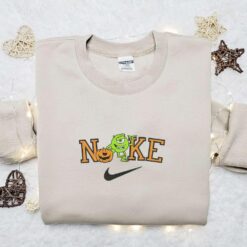 Mike Wazowski Pumpkin Halloween x Nike Embroidered Sweatshirt Halloween Embroidered Shirt Best Halloween Gift Ideas