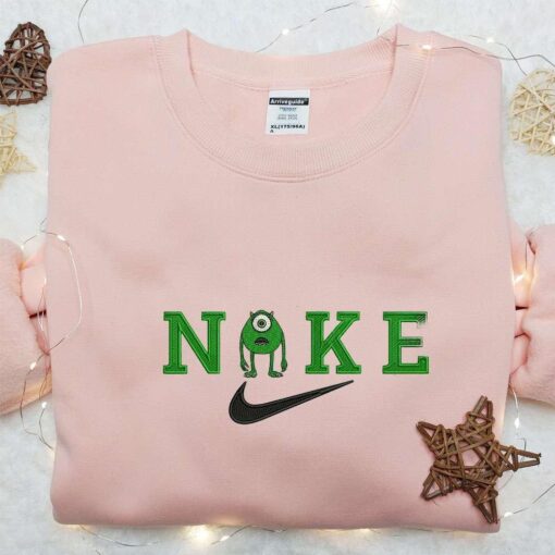 Mike Wazowski x Nike Cartoon Embroidered Shirt Disney Characters Embroidered Hoodie Custom Nike Embroidered T shirt