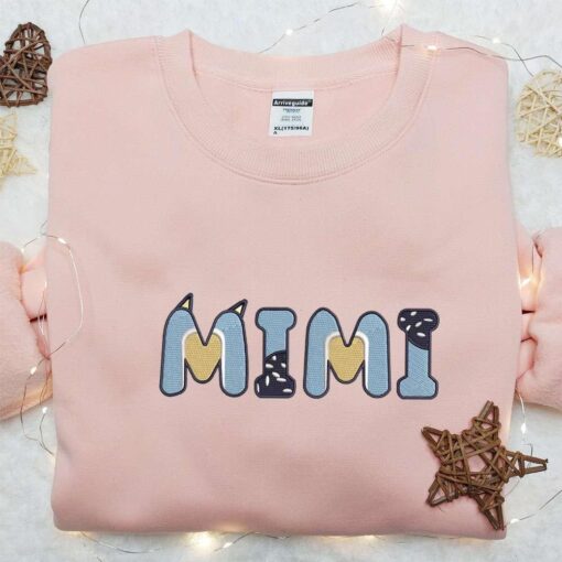 Mimi Bandit Heeler Embroidered Shirt Bluey Cartoon Embroidered Hoodie Best Fathers Day Gift Idea