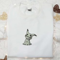Mimikyu Pokemon Embroidered Shirt Pokemon Embroidered Sweatshirt Anime Inspired Embroidered Hoodie