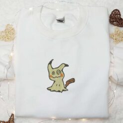 Mimikyu Pokemon Embroidered Shirt Pokemon Embroidered Sweatshirt Anime Inspired Embroidered Hoodie