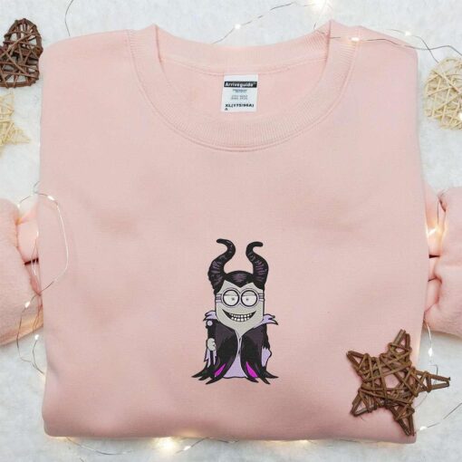 Minion Maleficent Embroidered Hoodie Disney Character Embroidered Hoodie Best Gift Ideas For Family