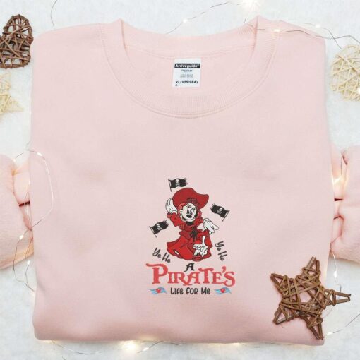 Minnie A Pirates Life For Me Embroidered Shirt Disney Characters Embroidered Shirt Best Gift Ideas For Family