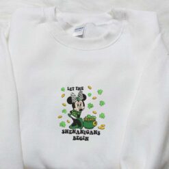 Minnie Let The Shenanigans Begin Embroidered Shirt Disney Characters Embroidered Shirt Saint Patricks Day Embroidered Hoodie