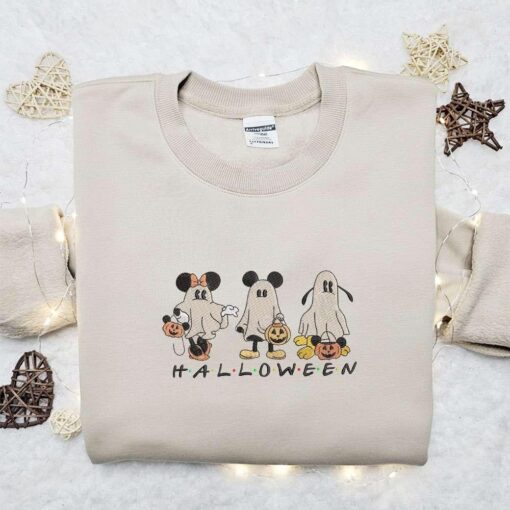 Minnie Mickey Pluto Boo Ghost Halloween Embroidered Shirt Best Gifts for Family