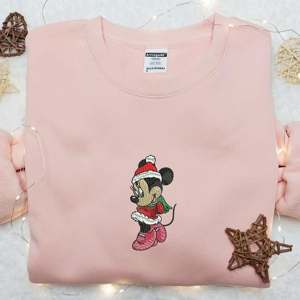 Minnie Mouse Christmas Embroidered Shirt Disney Characters Embroidered Hoodie Best Christmas Gifts For Family 1