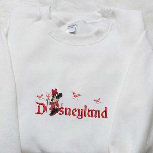 Minnie Mouse Devil Disneyland Halloween Embroidered Shirt Best Gifts for Family