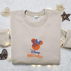 Minnie Mouse Head Disney Halloween Embroidered Sweatshirt Disney Halloween Embroidered Shirt Best Halloween Gift Ideas