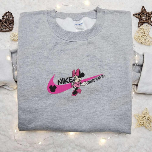 Minnie Mouse Just Do It x Nike Cartoon Embroidered Hoodie Disney Characters Embroidered Shirt Best Gift Ideas for Family