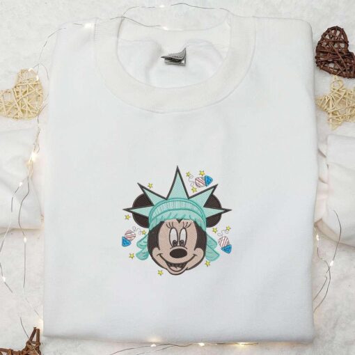 Minnie Mouse Liberty Embroidered Shirt Independence Day Embroidered Hoodie The 4th Of July Gift Idea