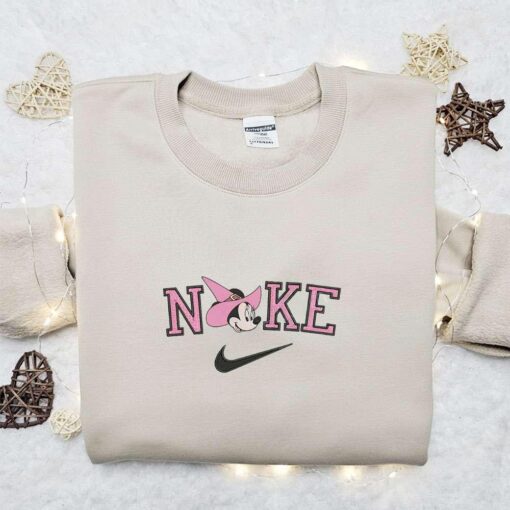 Minnie Mouse Witch Head Halloween x Nike Embroidered Sweatshirt Walt Disney Characters Embroidered Shirt Best Halloween Gift I