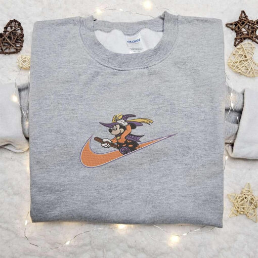 Minnie Mouse Witch x Nike Embroidered Sweatshirt Walt Disney Characters Embroidered Shirt Best Halloween Gift Ideas