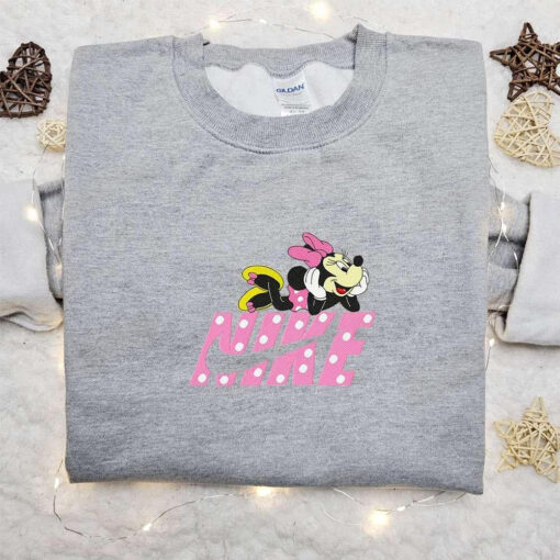 Minnie Mouse x Nike Cartoon Embroidered Shirt Custom Nike Embroidered Shirt Best Gift for Family