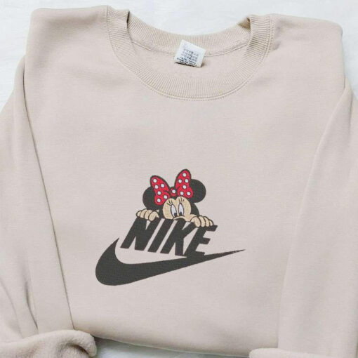 Minnie Mouse x Nike Cartoon Embroidered Sweatshirt Disney Characters Embroidered T shirt Best Gift Ideas for Family