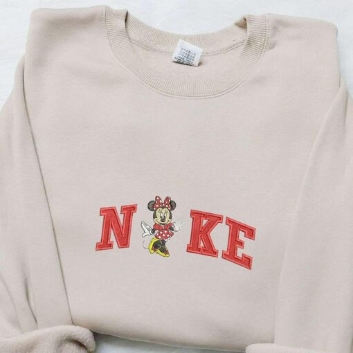 Minnie Mouse x Nike Embroidered Shirt Disney Characters Embroidered Hoodie Nike Inspired Embroidered Sweatshirt