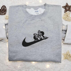 Minnie Mouse x Swoosh Cartoon Embroidered Sweatshirt Walt DIsney Characters Embroidered Shirt Best Halloween Gift Ideas for Family