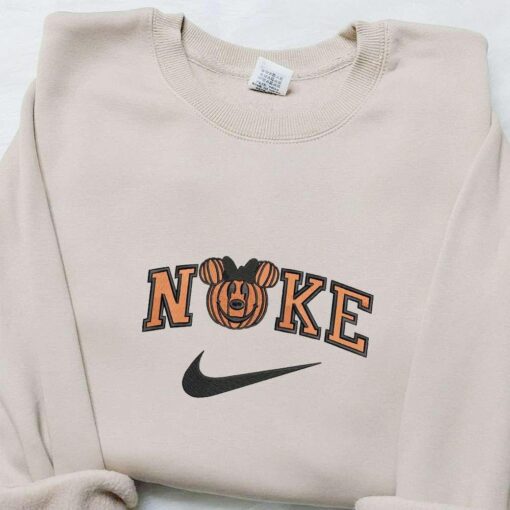 Minnie Pumpkin x Nike Embroidered Shirt Halloween Embroidered Hoodie Nike Inpsired Embroidered Sweatshirt