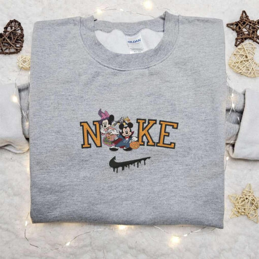 Minnie Witch and Mickey Dracula x Nike Embroidered Sweatshirt Halloween Embroidered Shirt Best Halloween GIft Ideas