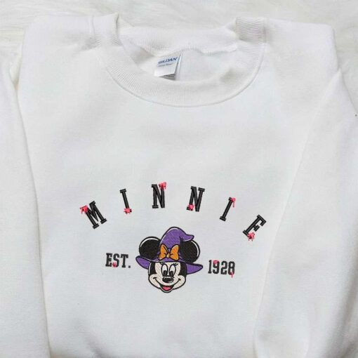 Minnie Witch Est 98 Embroidered Shirt Disney Halloween Embroidered Hoodie Adorable Halloween Embroidered Shirt