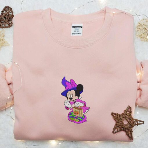Minnie Witch Halloween Embroidered Shirt Disney Halloween Embroidered Sweatshirt Best Halloween Gift Ideas