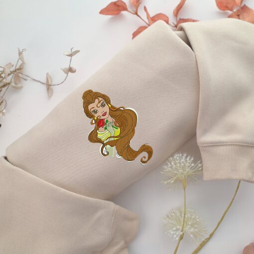 Modern Belle Embroidery, Disneyland Embroidered Sweatshirt, Movie Disney Inspired, Best Gifts Idea For Him Her