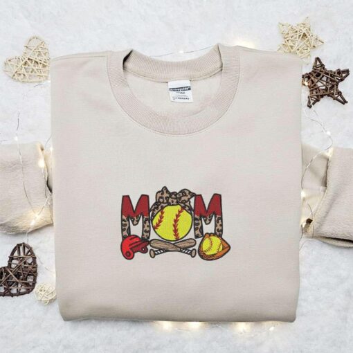 Mom Baseball Gear Embroidered Shirt Sports Embroidered Hoodie Mothers Day Gift Idea