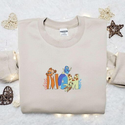 Mom Finding Nemo Characters Embroidered Shirt Disney Characters Embroidered Hoodie Mothers Day Gift Idea